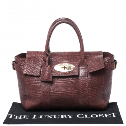 Pre Owned Mulberry Burgundy Leather Medium Bayswater Satchel