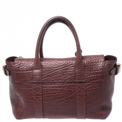 Pre Owned Mulberry Burgundy Leather Medium Bayswater Satchel