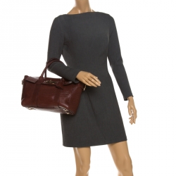 Pre Owned Mulberry Burgundy Leather Medium Bayswater Satchel