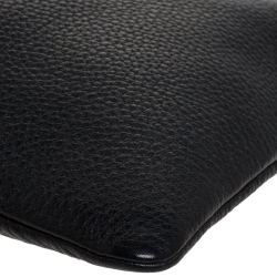 Pre Owned Mulberry Black Leather Daria Fold-Over Clutch 