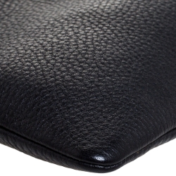 Pre Owned Mulberry Black Leather Daria Fold-Over Clutch 