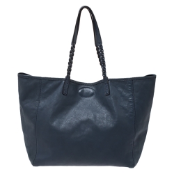 Pre Owned Mulberry Blue Leather Large Dorset Shopper Tote 
