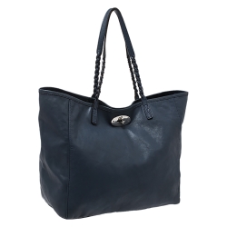 Pre Owned Mulberry Blue Leather Large Dorset Shopper Tote 