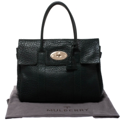 Pre Owned Mulberry Pheasant Green Grained Leather Bayswater Satchel