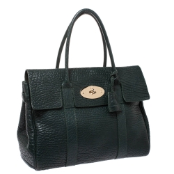 Pre Owned Mulberry Pheasant Green Grained Leather Bayswater Satchel