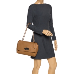 Pre Owned Mulberry Brown Grained Leather Lily Shoulder Bag