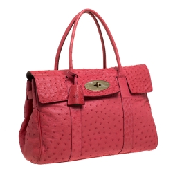 Pre Owned Mulberry Pink Ostrich Bayswater Satchel