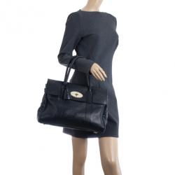 Pre Owned Mulberry Black Leather Bayswater Tote
