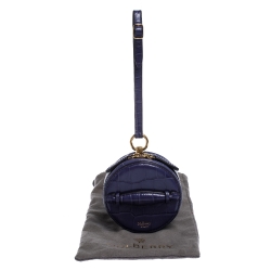 Mulberry Purple Croc Embossed Leather Mini Trunk Wristlet