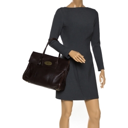 Pre Owned Mulberry Dark Brown Leather Bayswater Satchel