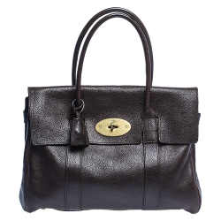 Pre Owned Mulberry Dark Brown Leather Bayswater Satchel