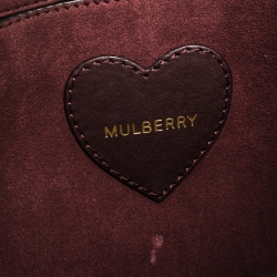 Pre Owned Mulberry Burgundy Leather Cara Delevigne Studded Convertible Satchel