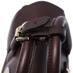 Pre Owned Mulberry Burgundy Leather Cara Delevigne Studded Convertible Satchel