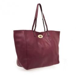 Pre Owned Mulberry Maroon Leather Medium Dorset Tote 