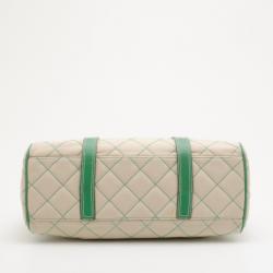 Pre Owned Mulberry Green Canvas and Leather Luella Gisele Satchel