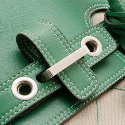 Pre Owned Mulberry Green Canvas and Leather Luella Gisele Satchel