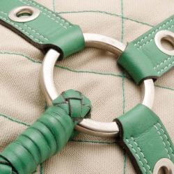 Pre Owned Mulberry Green Canvas and Leather Luella Gisele Satchel