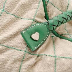 Pre Owned Mulberry Green Canvas and Leather Luella Gisele Satchel