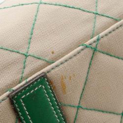 Pre Owned Mulberry Green Canvas and Leather Luella Gisele Satchel