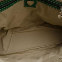 Pre Owned Mulberry Green Canvas and Leather Luella Gisele Satchel