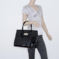 Pre Owned Mulberry Black Patent Bayswater
