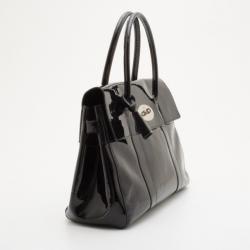 Pre Owned Mulberry Black Patent Bayswater