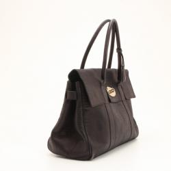 Pre Owned Mulberry Black Soft Croc Printed Bayswater Satchel