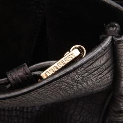 Pre Owned Mulberry Black Soft Croc Printed Bayswater Satchel