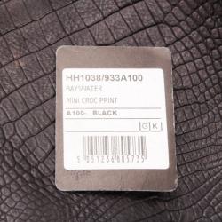Pre Owned Mulberry Black Soft Croc Printed Bayswater Satchel