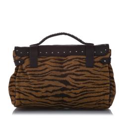 Pre Owned Mulberry Brown Ponyhair/Leather Alexa Satchel Bag