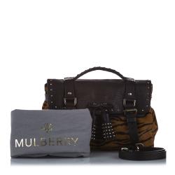 Pre Owned Mulberry Brown Ponyhair/Leather Alexa Satchel Bag