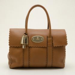 Pre Owned Mulberry Brown Leather Cookie Bayswater Satchel 
