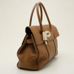Pre Owned Mulberry Brown Leather Cookie Bayswater Satchel 