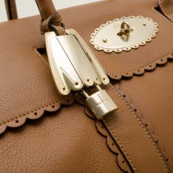 Pre Owned Mulberry Brown Leather Cookie Bayswater Satchel 