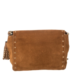 Pre Owned Mulberry Brown Suede Small Lily Crossbody Bag