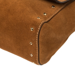 Pre Owned Mulberry Brown Suede Small Lily Crossbody Bag