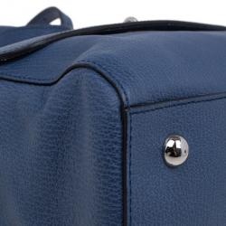 Pre Owned Mulberry Blue Leather Small Del Rey Satchel