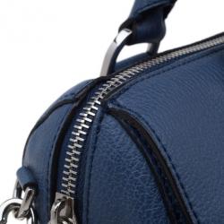 Pre Owned Mulberry Blue Leather Small Del Rey Satchel