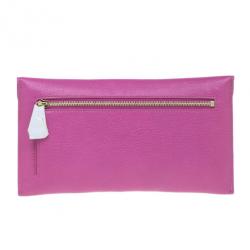 Pre Owned Mulberry Purple Leather Envelope Wallet