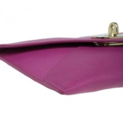 Pre Owned Mulberry Purple Leather Envelope Wallet