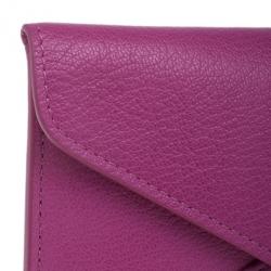 Pre Owned Mulberry Purple Leather Envelope Wallet