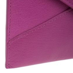 Pre Owned Mulberry Purple Leather Envelope Wallet