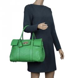 Pre Owned Mulberry Green Leather Bayswater Satchel