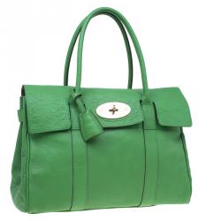 Pre Owned Mulberry Green Leather Bayswater Satchel