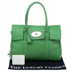 Pre Owned Mulberry Green Leather Bayswater Satchel