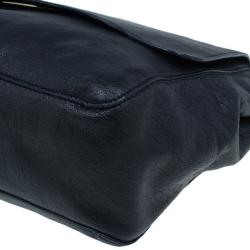 Pre Owned Mulberry Black Glossy Leather Lily Shoulder Bag