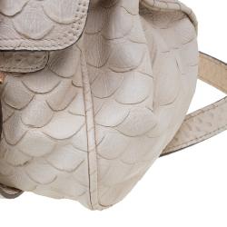 Pre Owned Mulberry Beige Python Embossed Leather Alexa Shoulder Bag