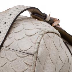 Pre Owned Mulberry Beige Python Embossed Leather Alexa Shoulder Bag
