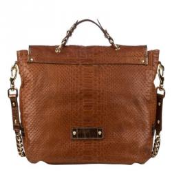 Pre Owned Mulberry Brown Snakeskin Tillie Satchel