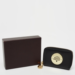 Pre Owned Mulberry Black Leather Daria Zip Around Coin Purse